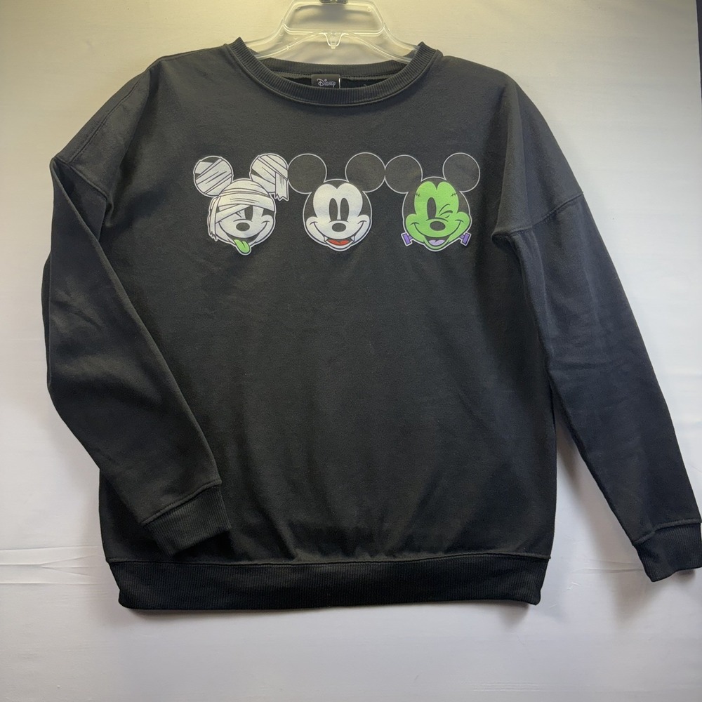Disney Womens Black Jerry Leigh Mickey Mouse Halloween Sweatshirt Small